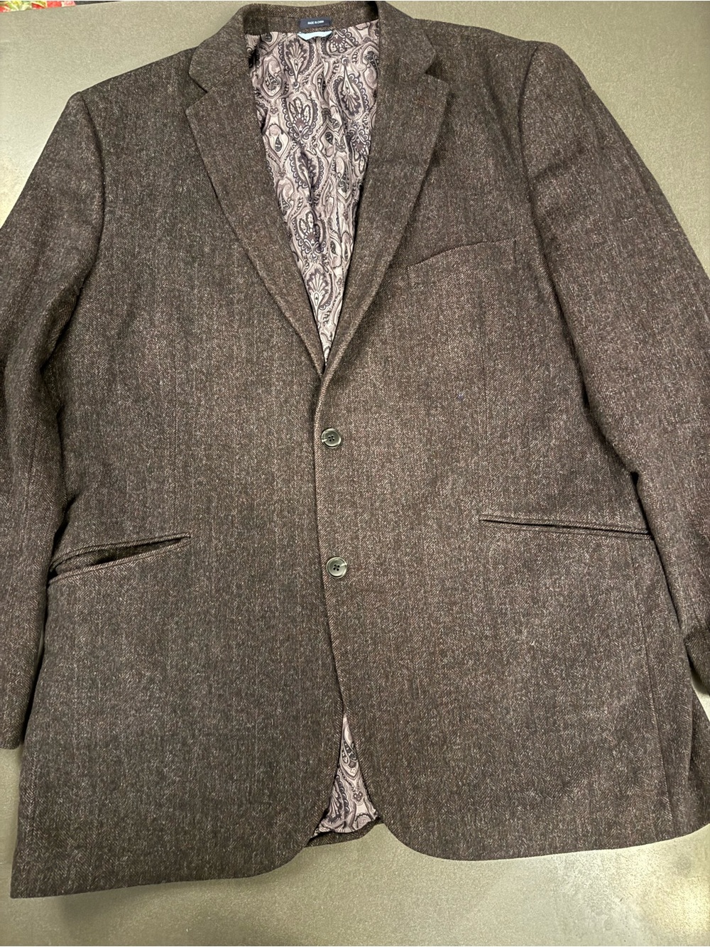 Men's Brown Herringbone Blazer - Classic Tailored Jacket
